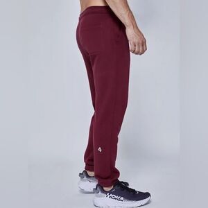FOURLAPS Mens Burgundy Red Slim Rush Jogger Sweatpants